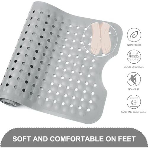Antislip badmat 40x16 inch grijs 2
