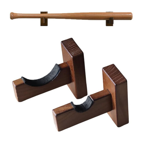 2PCS Baseball Bat Display Case,Baseball Bat Hanger Holder, Wall Mount Baseball Bat Horizontal Rack,Baseball Bat Bracket 1