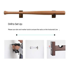 2 Vitrinas para Bates de Béisbol, Soporte para Colgar Bates de Béisbol, Soporte Horizontal de Pared para Bates de Béisbol, Soporte para Bates de
