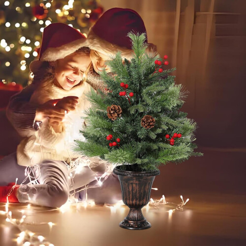 Christmas Tree 2ft Tabletop with 70 Warm White LEDs 1