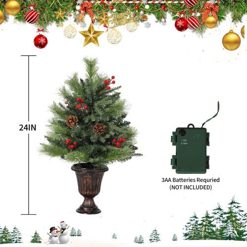 Christmas Tree 2ft Tabletop with 70 Warm White LEDs 2
