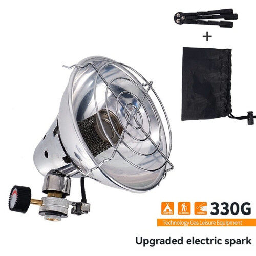 Gas Heater Outdoor Portable Heater with Protective Net Adjustable Fire Control Valve, and Foldable Base 1