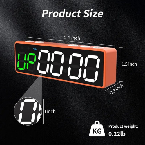 Portable Gym Timer Clock, Workout Interval Timer, Stopwatch,Fitness Digital Timer for Home/Garage/Boxing/Gym 1