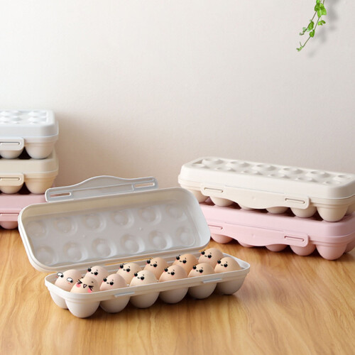 Reusable Plastic Egg Carton with Lid 12-Grid Stackable 1