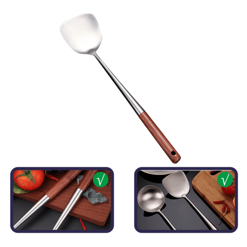 Stainless Steel Wok Spatula with Wood Handle 1
