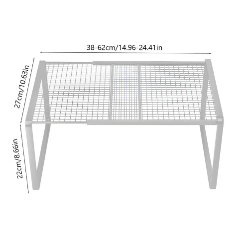 Expandable Wardrobe Shelf - Stackable Organizer, Shoe Divider, Adjustable Width, for Closet & Pantry, Space Optimization Rack, White 1