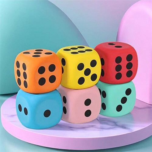 6pcs-Large Soft Foam Dice Set - Ideal for Interactive Games with Pets 1
