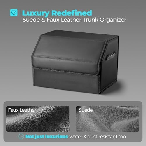 Leather Car Trunk Organizer, Extra Large, Magnetic Lid, 2