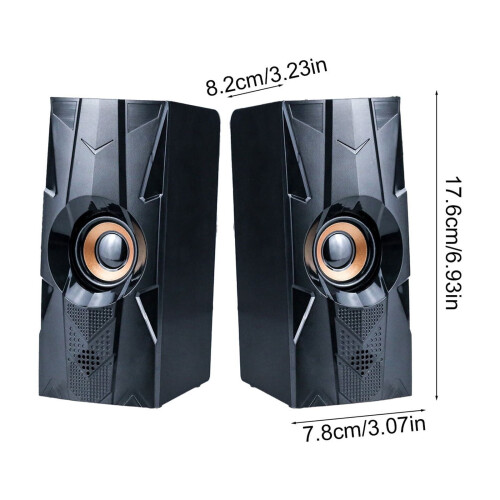 Ενσύρματα ηχεία - Ήχος Surround USB, Χωρίς καθυστέρηση, Plug and Play, Καθαρός ήχος για 2
