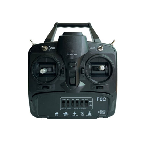 F6C Remote Control 2.4G 6-Channel Receiver, Fixed-Wing Car, Boat, and Airplane Model Receiver Set (Left Control Version) 2