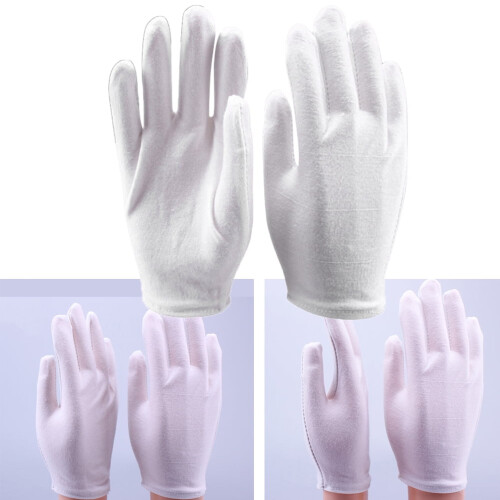4 paires de gants de protection en coton blanc 1