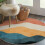 Abstract Round Area Rug Faux Wool 4 ft 7