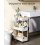 Schmaler Rollwagen mit Rollen, weiß 2