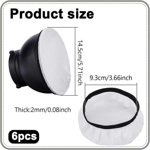 6 Pack Diffuser Lamp Sock Soft Light Cover Polyester Light Diffuser Sock Reflector Ring 5.71in Diameter Lampshade Reflector 1