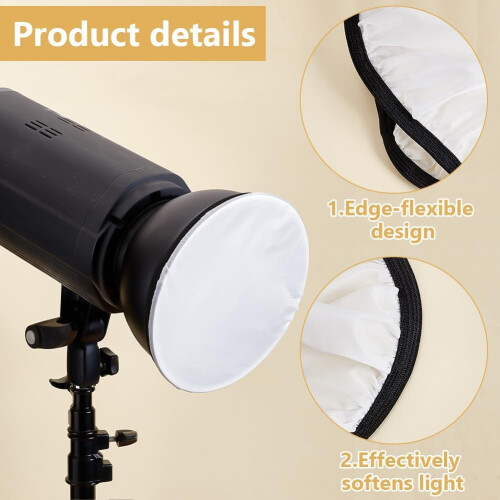 6 Pack Diffuser Lamp Sock Soft Light Cover Polyester Light Diffuser Sock Reflector Ring 5.71in Diameter Lampshade Reflector 2