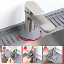 Small Sink Faucet Handle Drip Guard Mat Silicone Pad Protectors Behind Draining for Kitchen Accessories 4PCS