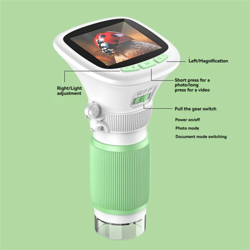 Children'S Handheld Microscope with Rotating Focus and 2.4inch High-Definition Screen for Outdoor Science Microscope B 2