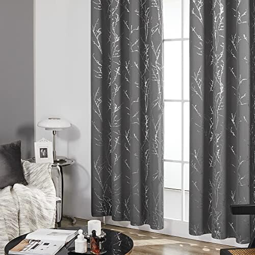 Grey Blackout Curtains 52x63in 2-Pack Thermal Grommet 2