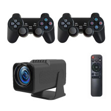 HY320 Projector Retro Game Consoles 30000+Game H713 Android11 2.4G+5G WIFI6 3D Game Projector Support 2 Player EU Plug