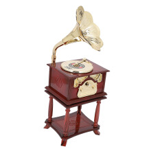 Braune Grammophon-Musikbox ABS-Uhrwerkfigur