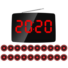 Sistema di Chiamata Cercapersone Wireless per Ristoranti con 20 Pulsanti di Chiamata e Display LED per il Servizio Clienti di Bar e Ristoranti, Spina