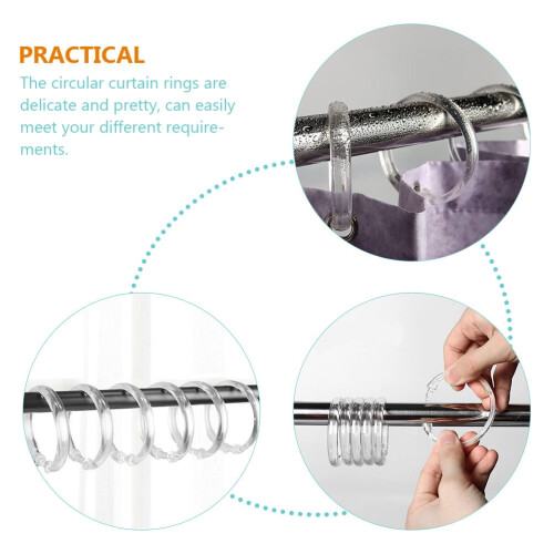 24pcs Transparent Plastic Curtain Rings 2