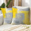 Abstrakt kuddfodral grågul 45x45 cm 2-pack 6