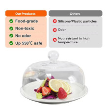 Borosilicate Glass Microwave Splatter Cover-Non-Toxic, and Plastic-Free Food Cover with Tall Design for Microwave Us