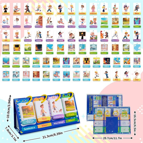 80 Sentence Building Games, Vocabulary and Grammar, Activity-Based Educational Learning Tools, Phonics Learning Supplies