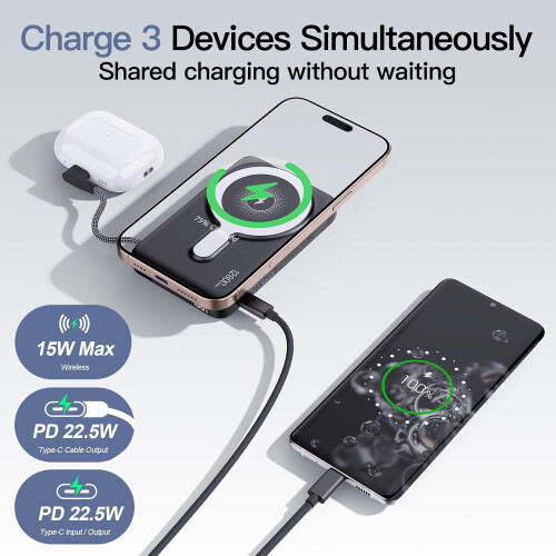 Εξαιρετικά λεπτό ασύρματο τροφοδοτικό 12800mAh με μαγνητική βάση 2