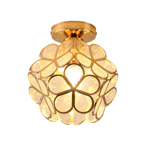 Lampadario da soffitto Gallickan con design floreale dorato 1