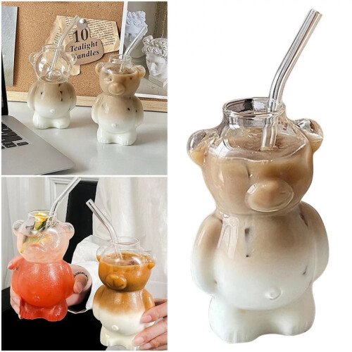 Bear-Shaped Clear Glass Mug 1