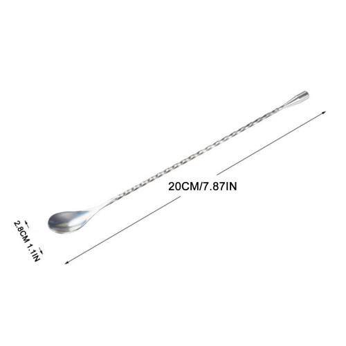 Edelstahl-Barlöffel mit langem Griff und Gewinde, 2-teilig 2