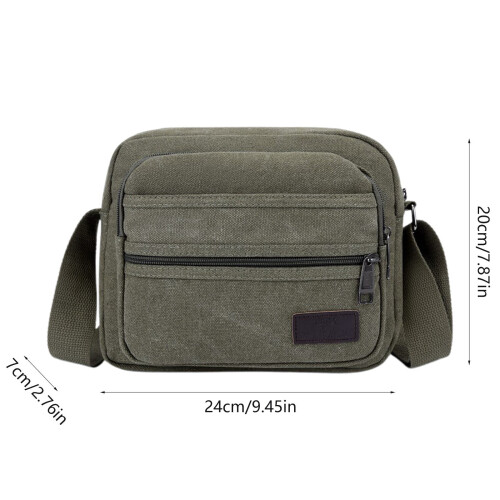 Τσάντα Ταχυδρόμου για Άνδρες από Καμβά Vintage Satchel Πράσινη 2