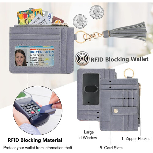 Μπρελόκ πορτοφολιού για γυναίκες, λεπτό RFID κάτοχος πιστωτικής κάρτας 2