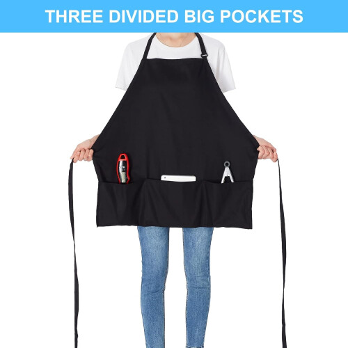 Verstellbare Kochschürze mit 3 Taschen, 2er-Pack 1