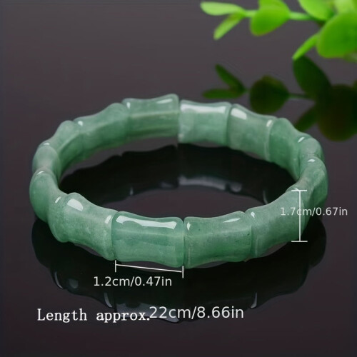 Bráisléad Bambú Jade Nádúrtha Emerald Unisex1Píosa 2