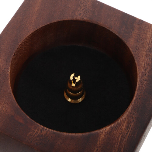 Vintage Wooden Cone Incense Burner with Copper Base 2
