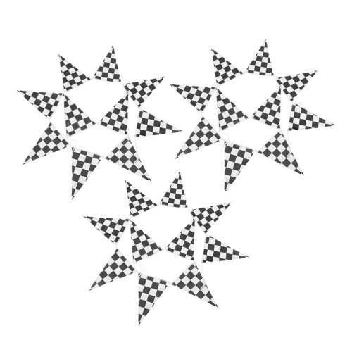 Black & White Checkered Flag Banner – 3-Piece Triangular 1
