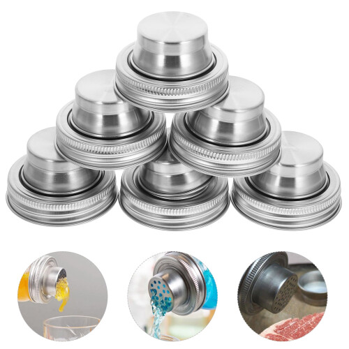 KALLORY Weithals-Einmachglasdeckel Silber 6 Stück 3 Zoll 1