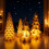 Gold Christmas tree set lighted tabletop 6-inch 5