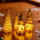 Gold Christmas tree set lighted tabletop 6-inch 6