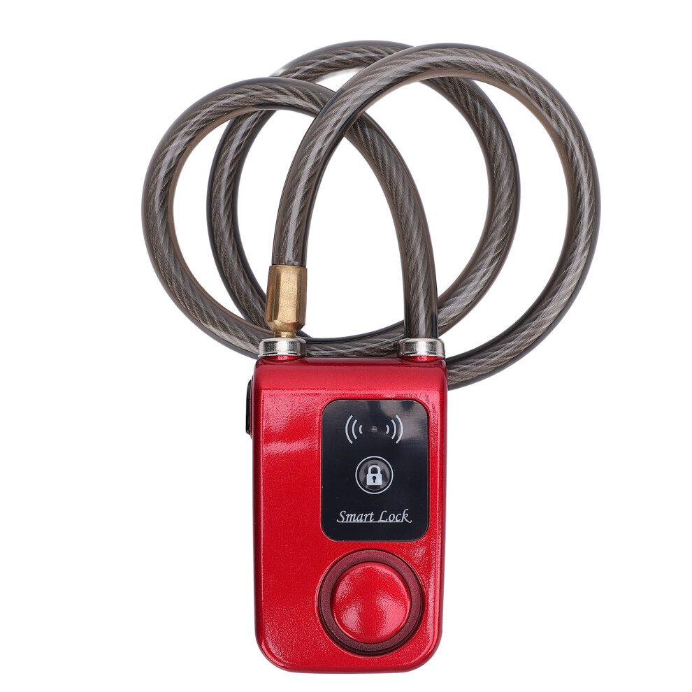 Keyless Ip44 Water-Resistant Bluetooth Motorcycle Lock With Alarm, 80Cm Steel Rope, Red 4651384821277