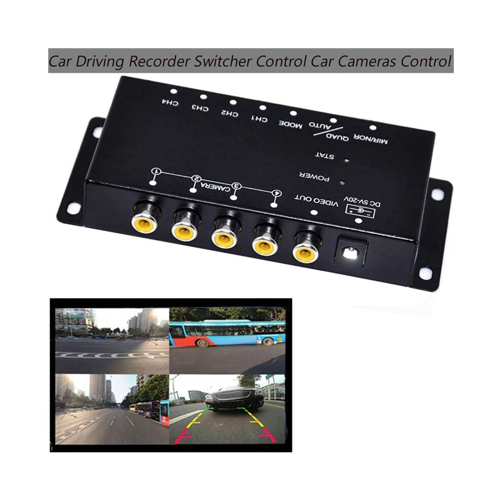 Car 4-Channel Driving Recorder Switcher Control Car Cameras Ir Control Combiner Box For 360 Panoramic Image 6033314453280