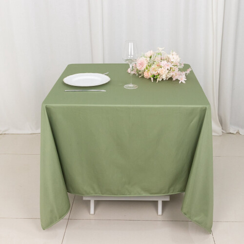 Square Tablecloth 70x70 in Dusty Green Scuba Polyester 1