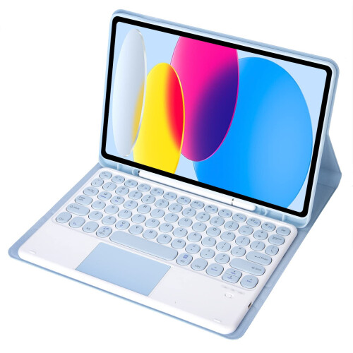 Capa com teclado compatível com Samsung Galaxy Tab S9FE de 10,9 polegadas, teclado Bluetooth magnético destacável com touchpad, preta. 2