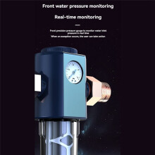 Reinigingsvoorfilter met Drukmeter 360 Hogedruk-Terugspoelfiltratiesysteem Herbruikbaar Filter voor Het Hele Huis D