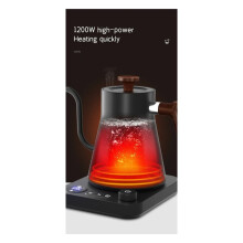 Gooseneck Kettle Temperature Control Pot 1200W Rapid Heating Kettle 304 Stainless Steel Liner Pot 900ml EU Plug