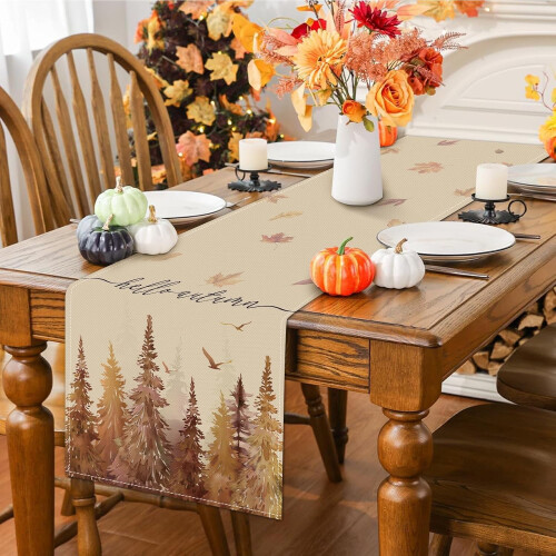 Maple Leaves Fall Table Runner 13 x 90 Inch 2