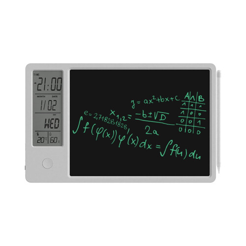 Tablet γραφής LCD Xqxayjr10" – Ημερολόγιο, Ένδειξη θερμοκρασίας/υγρασίας, Ξυπνητήρι, 2